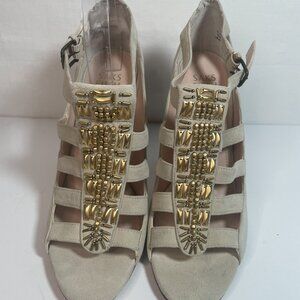 Saks Fifth Avenue Lona Peep Toe Shoes Heels